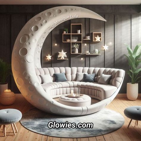 Moon Furniture, Moon Sofa, Monique Lula, Furniture Drawing, Sofa Dining, Moon Chair, Fantasy Furniture, Modern Kids Bedroom, Themed Rooms