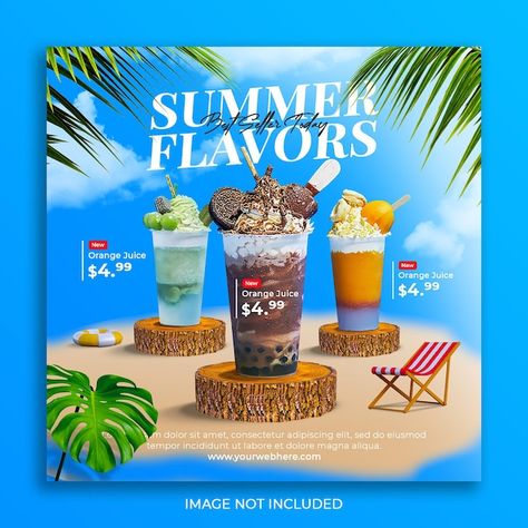 Drink Banner Design, Summer Drink Menu, Social Media Summer, Graphic Design Posters Layout, Cosmetic Creative, Story Cover, Bottle Design Packaging, Vacation Meals, Summer Banner