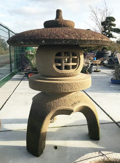 Kodai Maru Yukimi Gata Ishidoro, Japanese Stone Lantern - YO01010054 Japanese Garden Ornaments, Japanese Stone Garden, Ancient Background, Japanese Garden Style, Japanese Garden Lanterns, Japanese Stone Lanterns, Japanese Lamps, Japanese Garden Landscape, Garden Lantern