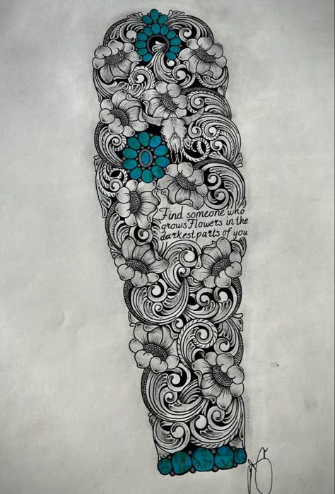 Western Tattoos For Women Sleeve, Punchy Tattoos, Western Sleeve, Western Tattoo, Arm Sleeve Tattoos For Women, Cowgirl Tattoos, Cowboy Tattoos, Tool Tattoo, Country Tattoos