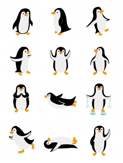 Zoo Clipart, Poses Funny, Pinguin Illustration, Penguin Images, Penguin Clipart, Penguin Illustration, Penguin Drawing, Background Cartoon