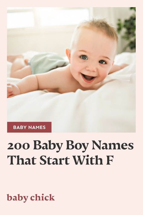 Are you looking for a baby name for your sweet little boy? Take a look at this list of 200 baby boy names that start with the letter F! #babynames #babyboynames #babynamesletterf babyboynamesletterf F Boy Names, Signs Of Labor, F Names, Natural Labor, Names Starting With A, Natural Labour, The Letter F, Labor Nurse, Stages Of Pregnancy