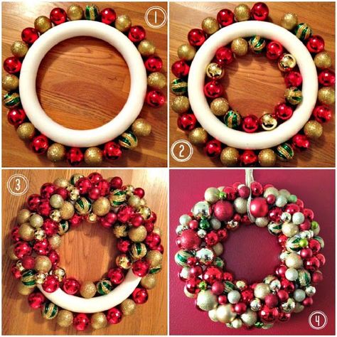 Joululahjat Diy, Jul Diy, Diy Christmas Ornaments Easy, Diy Christmas Ornament, Christmas Ornament Wreath, Tutorials Diy, Diy Christmas Decorations, Christmas Wreaths To Make, Wreaths Diy