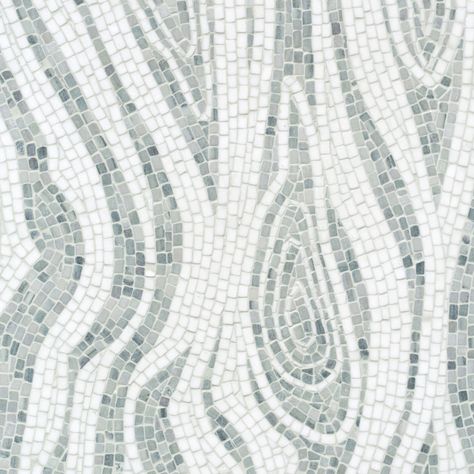 Maji, a hand-chopped mosaic shown in tumbled Thassos and Kay’s Green. Designed by Joni Vanderslice as part of the J. Banks Collection for New Ravenna. New Ravenna Tile, European Tiles, New Ravenna, Mosaic Texture, Mosaic Pots, Bank Design, Mosaic Murals, Landscape Materials, Mosaic Design