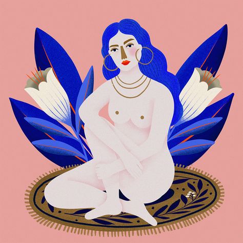 Venus Illustration, Carmi Grau, Goddess Illustration, Woman Picture, Venus Goddess, Simple Woman, Fancy Art, Flower Sketches, The Beauty Of Nature