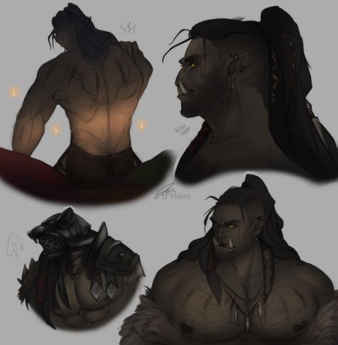 Orc Oc, Half-orc Male, Dnd Orc, Oc Art, Fantasy Races, Dungeons And Dragons Characters, Fantasy Male, Arte Fantasy, Character Design Male