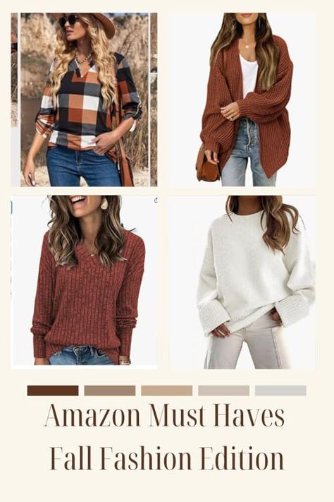 Fall sweaters…yes please Fall Outfits Amazon 2024, Fall Amazon Outfits, Amazon Winter Outfits, Amazon Teacher Outfits, Amazon Must Haves Clothes, Amazon Sweaters, Amazon Fall Fashion, Chic Office Wear, Potpourri Recipes