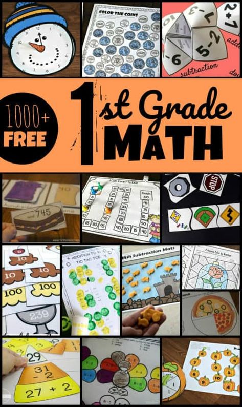 Free First Grade Worksheets, Math Games For 1st Grade, First Grade Addition And Subtraction, Free 1st Grade Worksheets, 1st Grade Writing Worksheets, First Grade Games, 1st Grade Math Centers, Mental Math Games, 1st Grade Books