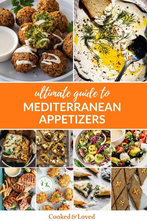 Get ready for a tasty journey with my curated list of the best Mediterranean appetizers! From whipped feta and falafels to Greek salad skewers and grilled seafood, dive into easy and yummy recipes that bring the best of places like Greece, Italy, and Spain right to your kitchen. via @irena_macri Mediterranean Canapes, Mediterranean Buffet Ideas, Mediterranean Appetizer Platter, Mediterranean Recipes Appetizers, Mediterranean Party Food, Mediterranean Buffet, Mediterranean Food List, Seafood Appetizers Parties, Lunch Party Recipes