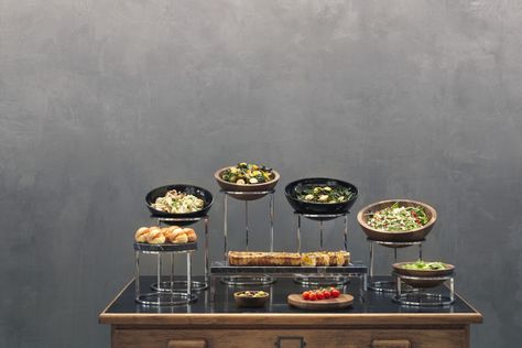 #Craster #foodandbeverage #buffet #tilt #tableware #tabletop Sushi Photoshoot, Breakfast Setup, Open Buffet, Food Display Stands, Buffet Stations, Buffet Set Up, Buffet Stand, Catering Table, Table Top Accessories