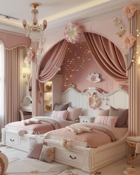 Discover inspiring cozy and luxurious bedroom ideas tailored for teen girls. From stylish decor tips to practical design solutions. Girls Bedroom Ideas Shared Sisters, Bedroom Ideas For Two Sisters, Wednesday Room, Sisters Shared Bedroom, Sisters Bedroom Ideas, Sisters Bedroom, Double Loft Beds, Twin Girl Bedrooms, Organized Room