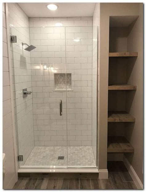 Makeover Kamar Mandi, Basement Bathroom Remodeling, Small Bathroom Inspiration, Small Bathroom Makeover, Small Remodel, Vinyl Decor, Bathroom Remodel Shower, Master Bath Remodel, Downstairs Bathroom