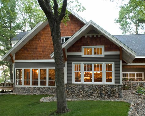 Cedar Siding Exterior, Cedar Shingle Siding, Green Siding, Home Remodeling Exterior, Lake Houses Exterior, Siding Options, Shingle Siding, Craftsman Exterior, Cabin Exterior