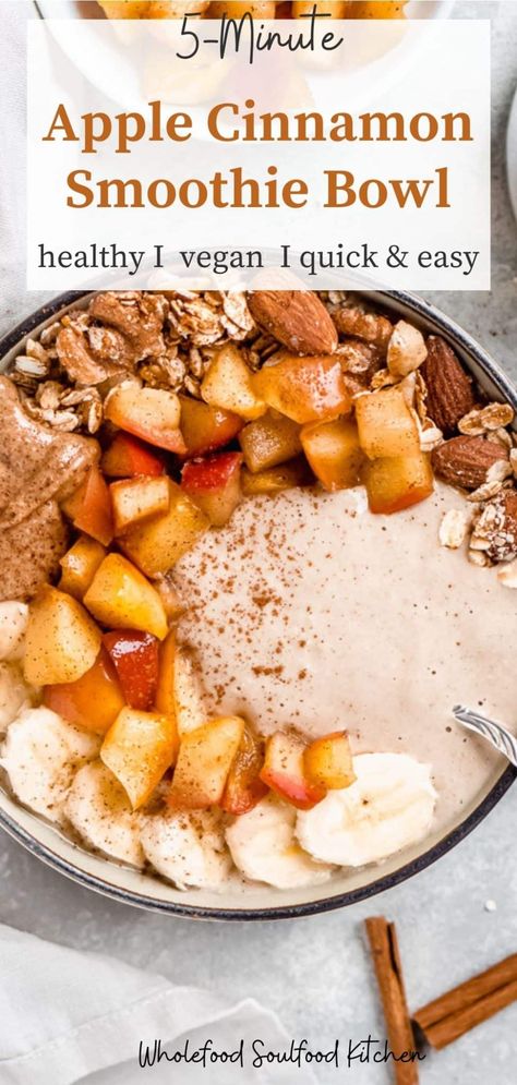 Healthy Recipes For Working Out, Whole Food Vegan Breakfast, Granola Breakfast Bowl, Açai Bowl Recipes, Pineapple Smoothie Bowl Recipe, Vegan Breakfast Bowls, Breakfast Bowls Healthy, Acai Bowl Recipes Healthy, Apple Smoothie Bowl