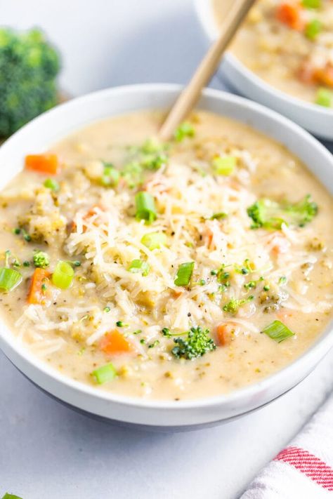 Lightened Up Broccoli Cheddar Soup | Eating Bird Food Staple Meals, Bird Food Recipes, Soup Vegetarian, Eating Bird Food, Healthy Soups, Gold Spoon, Broccoli Cheddar Soup, Cheddar Soup, Photo Food