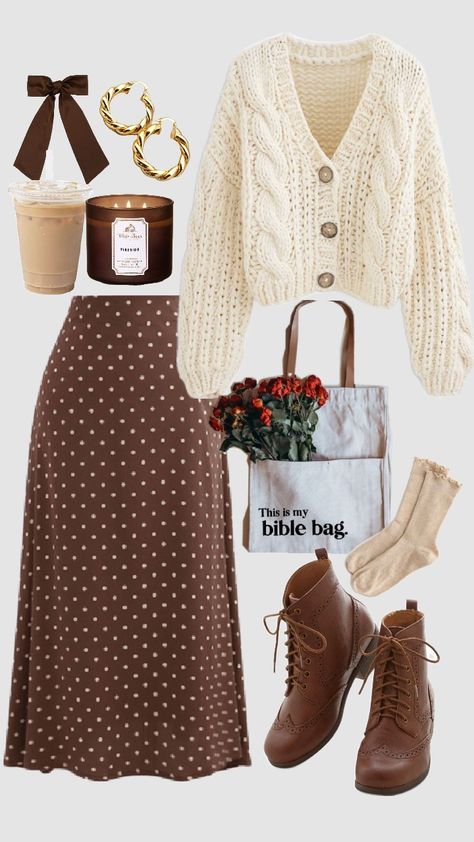 #cottagecore #cottagecoreaesthetic #lightacademia #lightacademiaaesthetic #brownaesthetic #outfitinspo #modestfashion #KortneyCarsonremix Cottagecore Aesthetic Outfits Modest, Trendy Cottagecore Outfits, Cottage Clothing Style, Autumn Outfits Cottagecore, Cottagecore Outfits Autumn, Cottage Core Outfits Women, Boho Cottage Core Outfits, Cottagecore Everyday Outfits, Cottage Core Outfits Winter