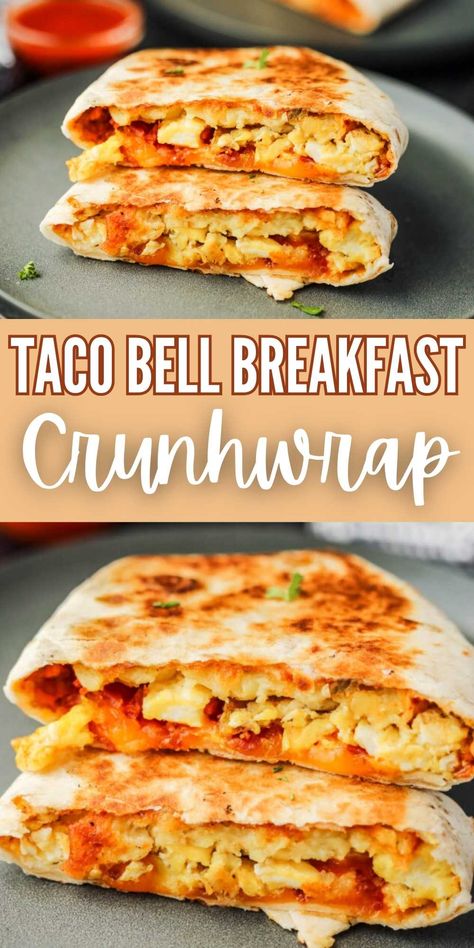 Taco Bell Breakfast Crunchwrap is the perfect breakfast recipe. We love the way it taste and how easy it is to make this copycat recipe. These breakfast crunch wraps cook golden brown with a crisp texture and a cheesy center. Add your favorite topping for a delicious breakfast recipe. #grillonadime #tacobellbreakfastcrunchwrap #breakfastcrunchwrap Breakfast Crunch Wrap Supreme, Taco Bell Breakfast Crunch Wrap, Breakfast Crunchwrap Recipe, Breakfast Crunch Wrap, Taco Bell Breakfast, Breakfast Crunchwrap, Crunchwrap Recipe, Italian Chicken Crockpot, Breakfast Wrap