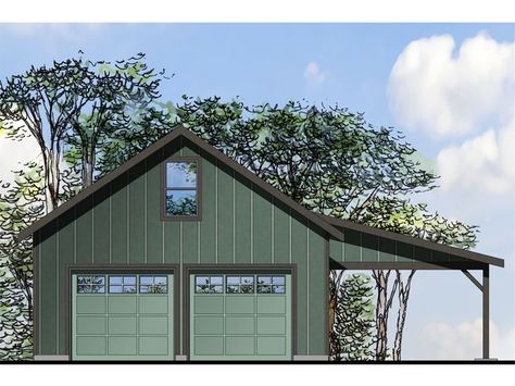 051G-0094: Two-Car Garage Workshop Plan with Covered Patio Detached Garage Designs, Cabin Garage, Green Garage, 2 Car Garage Plans, Garage Plans With Loft, Plan Garage, Garage Plans Detached, Pole Barn Garage, Garage Workshop Plans