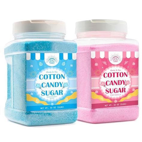 Cotton Candy Floss Sugar Package of 2ct-(Pink Vanilla and Blue Raspberry)-2lb Each Flavor- (2ct-2lb Jars) Jolly Rancher Cotton Candy, Cotton Candy Flavors, Cotton Candy Hygiene, Cotton Candy Body Care, Pink And Blue Cotton Candy, Floss Sugar, Cotton Candy Party, Sugar Packaging, Cotton Candy Flavoring