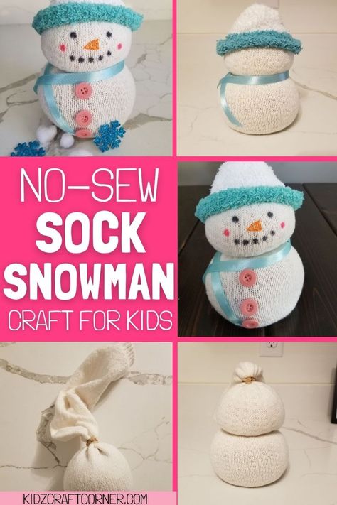 Activities With Toddlers, Sock Snowman Craft, Winter Crafts For Toddlers, Easy Christmas Crafts For Kids, Snowflake Crafts, Winter Craft Ideas, Fun Winter Crafts, Building Crafts, Christmas Decor Crafts