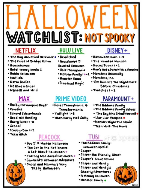 Hocus Pocus Treats, Disney Halloween Movies, Scary Movie List, Halloween Things To Do, Anna Wilson, Halloween Movies List, Halloween Movies To Watch, Scary Movie Night, Halloween Sleepover