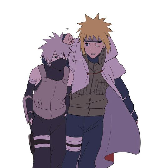 Minato and kakashi Minato And Kakashi, Kakashi And Minato, Minato X Kakashi, Minato Kakashi, Kakashi Minato, Baruto Manga, Namikaze Minato, Team Minato, Naruto Pics