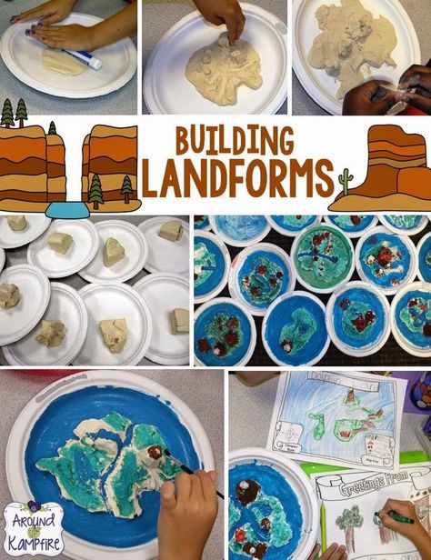 Week 3: Learning About Landforms: Lots of ideas for teaching and writing about landforms. Landforms Activities, 2nd Grade Social Studies, 3rd Grade Social Studies, 2nd Grade Science, 3rd Grade Science, Geography Activities, Continents And Oceans, 4th Grade Social Studies, Teaching Geography