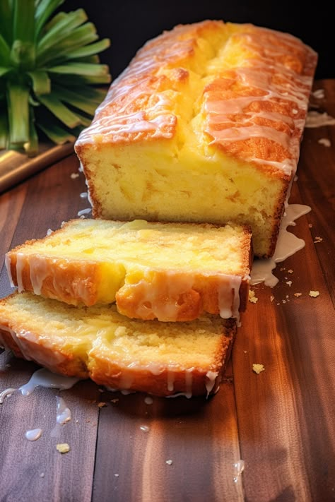 Pineapple Quick Bread, Pineapple Bread, Pineapple Dessert, Pineapple Dessert Recipes, Pineapple Desserts, Pineapple Recipes, Loaf Cakes, Fruit Bread, Lemon Pound Cake