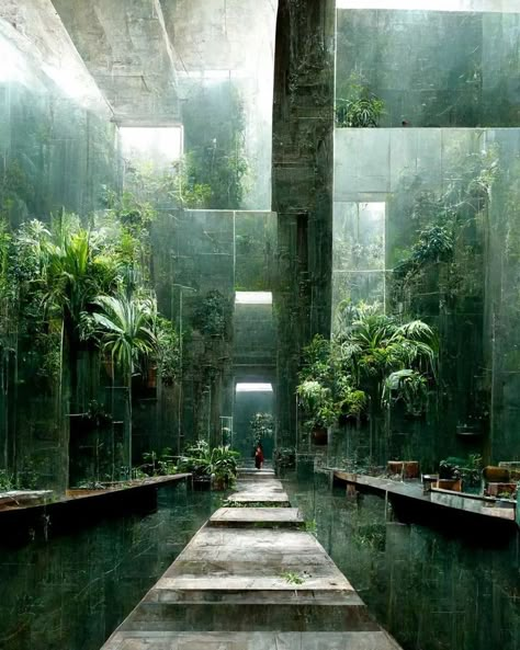 Jungle Architecture, Plants Everywhere, Soul Therapy, Tropical Interior Design, Tropical Interior, Minimal Architecture, Eco Architecture, Nature Museum, Architecture Model House