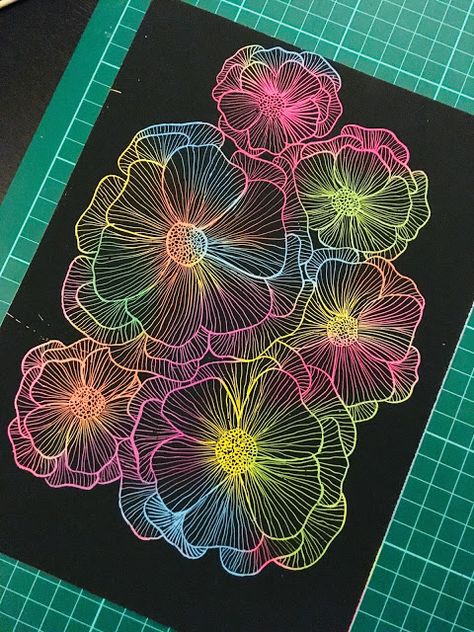 SCRATCH PAPER ART Scratch Art Ideas Easy, Art With Pastels, Scratch Board Art, Scratch Art Ideas, Art Ideas Easy, Scratch Paper Art, Art Drawing Ideas, Scratchboard Art, Black Paper Drawing