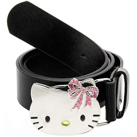 Hello Kitty Deluxe Quality PU Leather Belt Range. Hello Kitty Belt, Bb Belts, Hello Kitty Fashion, Black Hello Kitty, Rhinestone Belt Buckle, Strawberry Soda, Y2k Hello Kitty, Xmas Wishlist, Hello Kitty Clothes