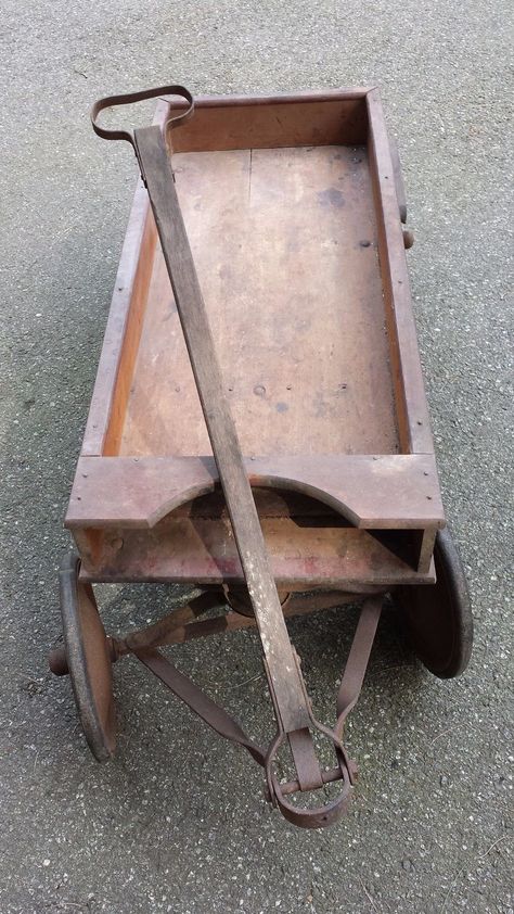 VINTAGE PEERLESS ANTIQUE WOODEN WAGON | eBay Antique Wagon, Farm Wagons, Pull Wagon, Wood Wagon, Wagons For Sale, Old Wagons, Wooden Wagon, Garden Cart, Pedal Cars