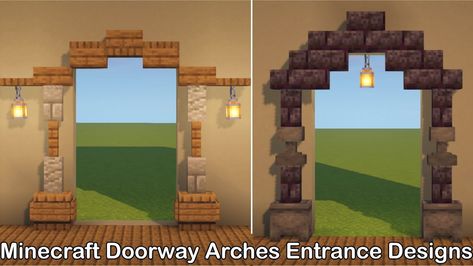 Minecraft Doorway Ideas, Minecraft Doorway, Minecraft Entrance, Minecraft Brick, Minecraft Wall, Minecraft Decoration, Rumah Minecraft Sederhana, Minecraft Structures, Minecraft Interior Design