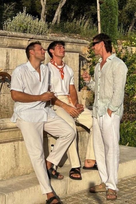 Summer Garden Party Outfit Men, Men Summer Wedding Outfit Guest, Garden Party Outfit Men, Hampton Summer, Linen Shirt Outfit, Boyfriend Fashion, Hamptons Fashion, Vacation Outfits Men, Old Money Men