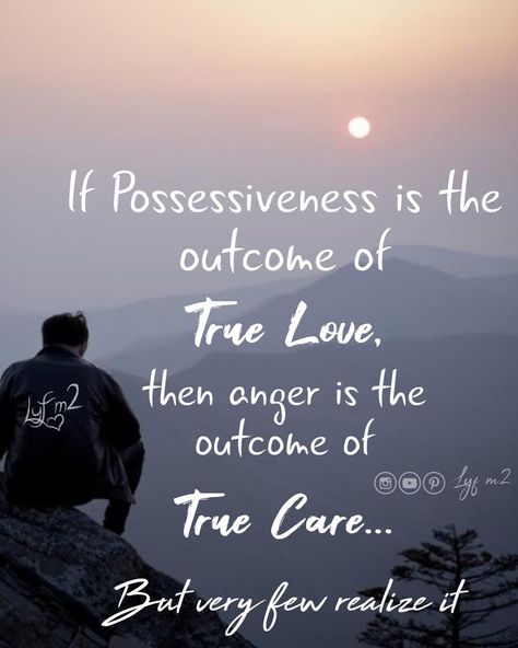 If Possessiveness is the outcome of true love, then anger is the outcome of true care... But very few realize it 🙂 #possessiveboy #possessive #possessiveness #possesiveness #possessivequotes #possessivenessquotes Love Possessiveness Quotes, Quotes About Being Possessive, Over Possessive Boyfriend Quotes, Quotes About Possessiveness, Possessive Bf Quotes, Possessive Love Quotes, Possessive Quotes For Him, Possessive Boyfriend Quotes, Possessiveness Quotes