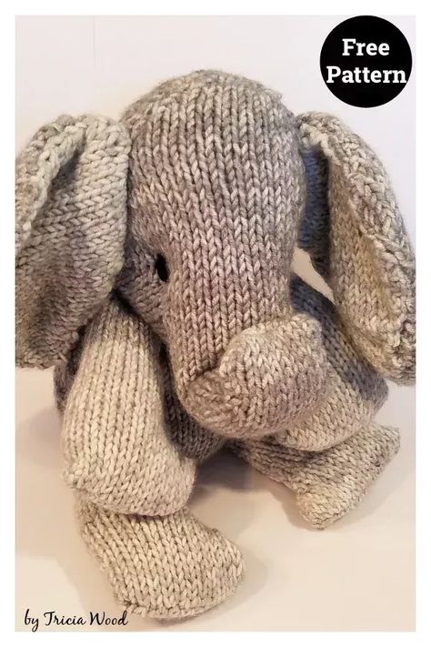 6 Amigurumi Elephant Free Knitting Pattern Knitted Nativity, Nativity Pattern, Baby Boy Knitting Patterns Free, Elephant Soft Toy, Knitting Abbreviations, Bear Patterns Free, Pumpkin Applique, Knitted Toys Free Patterns, Knitted Teddy Bear