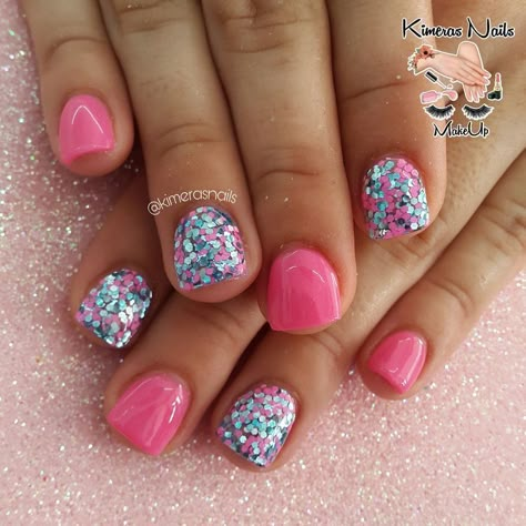 Girls Nail Designs, Kids Nail Designs, Kids Nails, Dip Nails, Nails And Toes, Finger Nails, S Nails, Cute Gel Nails, Nails For Kids