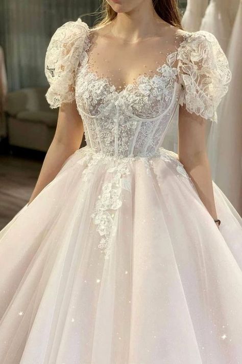 Prom Elegant, Ethereal Dress, Corset Dress Prom, Princess Wedding Dress, White Wedding Dress, Ball Gowns Evening, Gowns Prom, Fantasy Gowns, Fairytale Dress