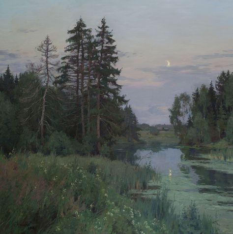 Russian Landscape, Russian Painting, Forest Painting, Realistic Paintings, Aesthetic Painting, Russian Art, Painting Inspo, Artistic Photography, Environmental Art