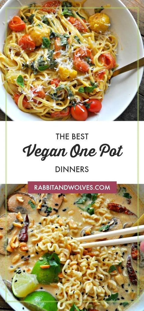 Oct 31, 2019 - We put together our favorites, and the best vegan one pot dinners to make your life incredibly easy and incredibly tasty! Vegan Dinner Family, Vegan One Pot Dinner, Easy Vegan Family Dinners, Vegan One Pot Recipes, One Pot Vegan Meals, Vegan Family Meals, Vegan Family Dinner, Rabbit And Wolves, Easy Vegan Dinners