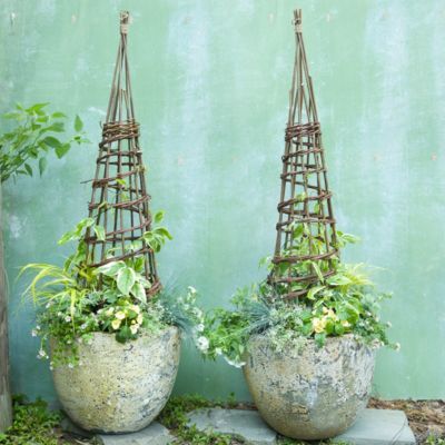 Planters | Flower Pots, Troughs, Bowls + Garden Planters - Terrain Garden Diy Decoration Ideas, Willow Structures, Willow Garden, Front Yard Decor, Garden Obelisk, Bohemian Garden, Garden Decor Ideas, Garden Containers, Container Gardens