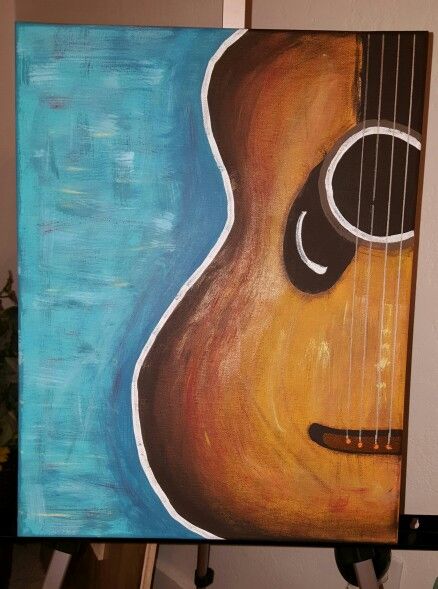 Music Painting Canvas, Guitar Art Painting, Fantasy Angel, Painting Music, Halloween Creatures, Music Canvas, Christmas Paintings On Canvas, Fall Canvas, Guitar Painting