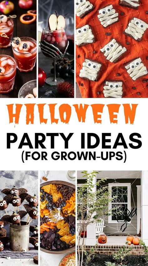 Find inspiration and discover some awesome outdoor Halloween party ideas for adults: party themes, games, activities, decorations, food... everythin you need to throw the spookiest Halloween party ever! Adult Halloween Party Activities, Adults Party Themes, Outdoor Halloween Party Ideas, Easy Halloween Party Decor, Halloween Party Ideas For Adults, Adult Halloween Party Food, Outdoor Halloween Party, Adult Halloween Party Games, Adult Halloween Party Decorations