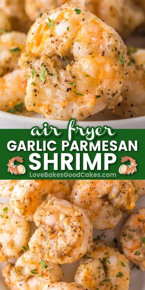 Parmesan Shrimp, Garlic Parmesan Shrimp, Air Fryer Garlic, Air Fryer Fish, Air Fried Food, Air Fryer Oven Recipes, Air Fry Recipes, Shrimp Recipes For Dinner, Shrimp Recipes Easy