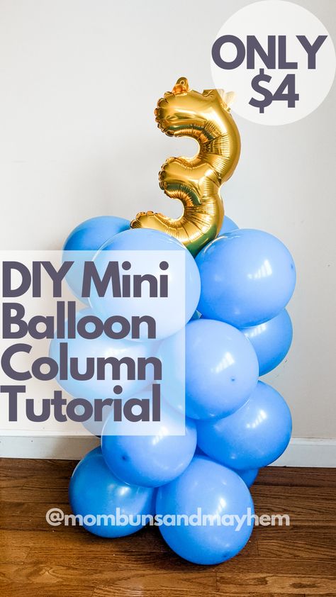 Diy Balloon Decoration, Dollar Tree Party Ideas Birthdays, Dollar Tree Diy Backdrop, Diy Balloon Marquee, Easy Balloon Tower Diy, How To Make Balloon Towers, How To Do A Balloon Column, Diy Dollar Tree Graduation Decorations, Dollar Tree Backdrop Ideas Birthday