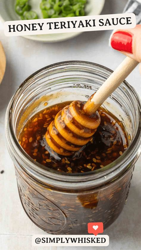 Made with basic pantry staples, this honey teriyaki sauce is the perfect balance of sweet and savory. This naturally-sweetened recipe is great for stir-fry, but you can also use it as a marinade for chicken or salmon, or even as a dipping sauce for your favorite appetizers. Honey Teriyaki Sauce, Terriyaki Sauce, Easy Teriyaki Sauce Recipe, Honey Sauce Recipe, Homemade Hot Honey, Hot Honey Recipe, Sweet Teriyaki Sauce, Teriyaki Stir Fry, Teriyaki Sauce Recipe