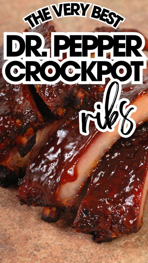 Unlock the secret to fall-off-the-bone ribs with just 3 ingredients! These Dr. Pepper BBQ Crockpot Ribs are a game-changer for any BBQ lover. Click for the easiest, tastiest rib recipe ever! 🍽 #CrockpotRibs #BBQRecipes #EasyCooking #Foodie Bbq Tenderloin Crockpot, Dr Pepper Spare Ribs Crock Pot, Dr Pepper Country Style Ribs Crockpot, Ribs In Crockpot With Dr Pepper, Country Style Pork Ribs Crock Pot Dr Pepper, Roast With Dr Pepper Slow Cooker, Dr Pepper Boneless Ribs Crockpot, Western Ribs In Crockpot, Small Pork Ribs Recipe