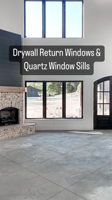 Sheetrock Window Trim, Sheetrock Returns On Windows, Drywall Wrapped Windows With Sill, Black Windows Drywall Return, Drywall Return Window With Wood Sill, Drywall Window Return, Drywall Return Window Trim, Interior Windows Without Trim, Drywall Return Window