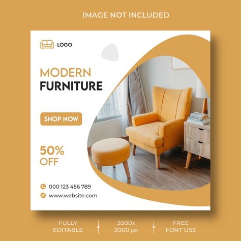 Furniture instagram social media post te... | Free Psd #Freepik #freepsd Minimalist Home Furniture, Mises En Page Design Graphique, Modular Office Furniture, Minimal Furniture, Furniture Ads, Desain Editorial, Real Estates Design, Social Media Post Template, Media Design Graphics