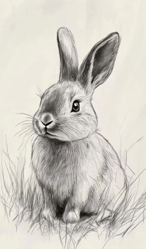 Animal Sketches Realistic, Shaded Drawings, Inspiring Sketches, Retriever Illustration, Animal Sketches Easy, Realistic Animal Drawings, Pencil Drawings For Beginners, Rabbit Drawing, Realistic Sketch